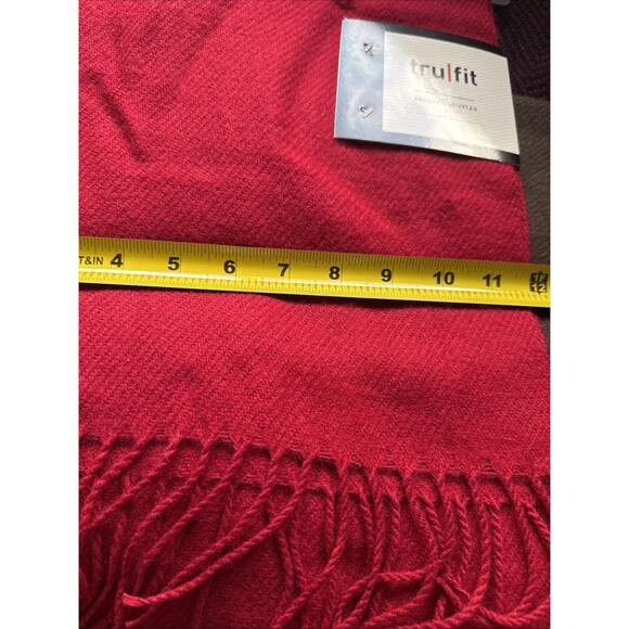 Men's Scarves 6: Black, Brown, Red NWT, 2 Plaid, 1 Woven Stripes Various Sizes - Picture 3 of 10